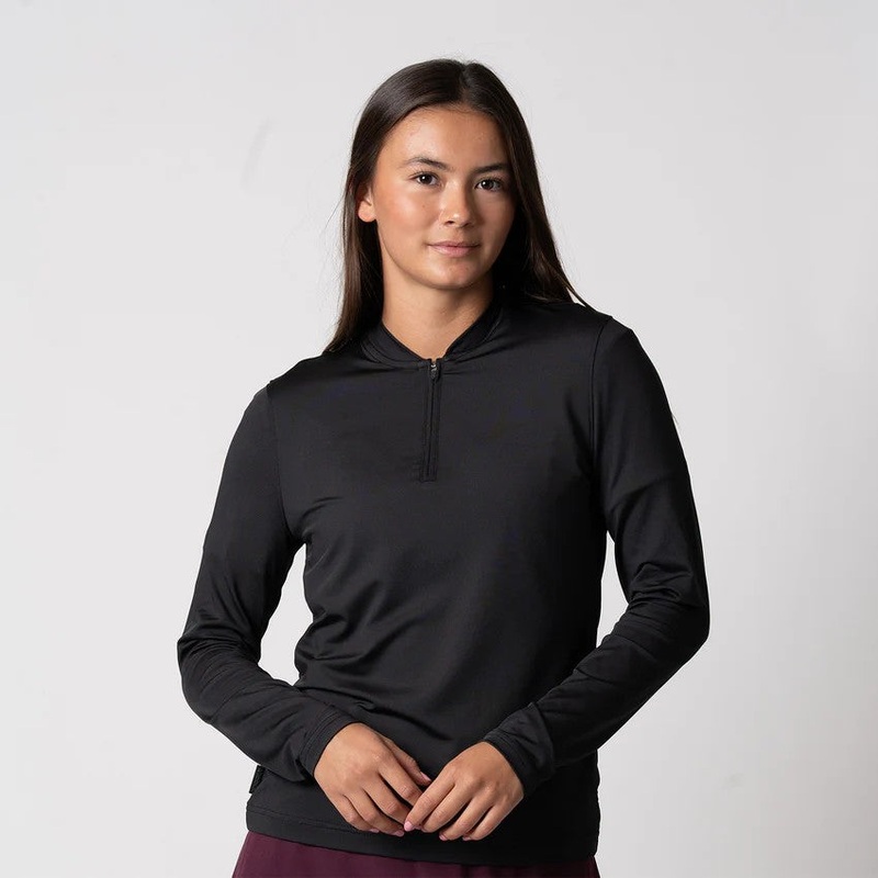 JOOLA WOMENS QUARTER ZIP PULLOVER BLACK