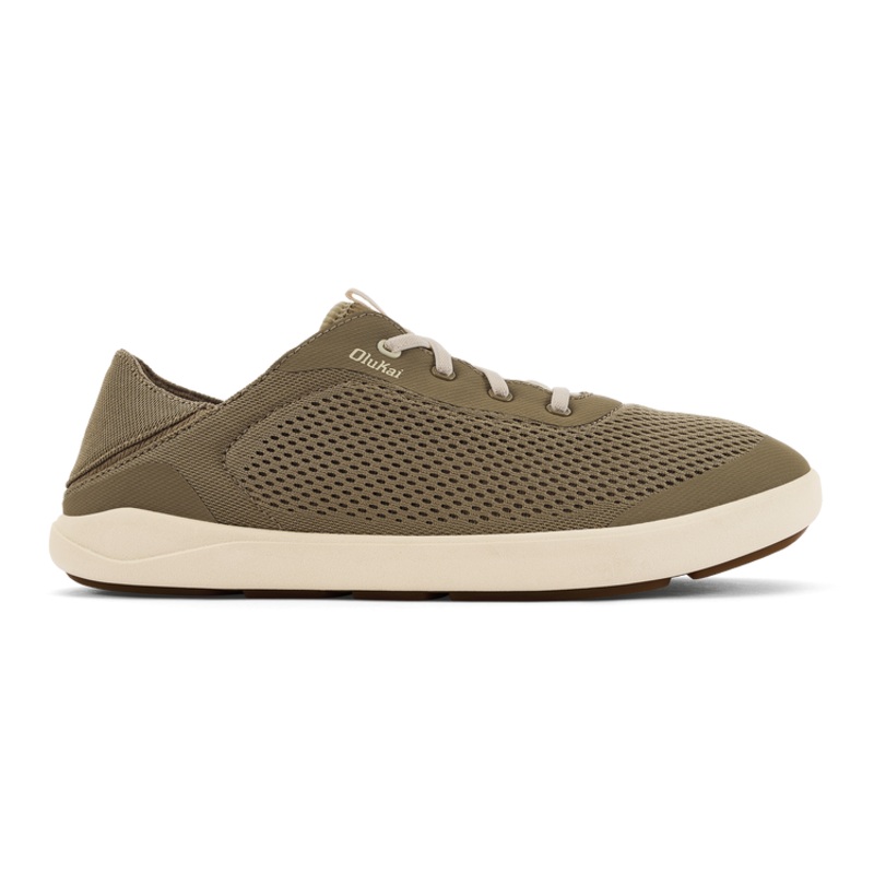 Olukai Men’s Moku Pae No Tie Shoes Bright White/Pacifica 8