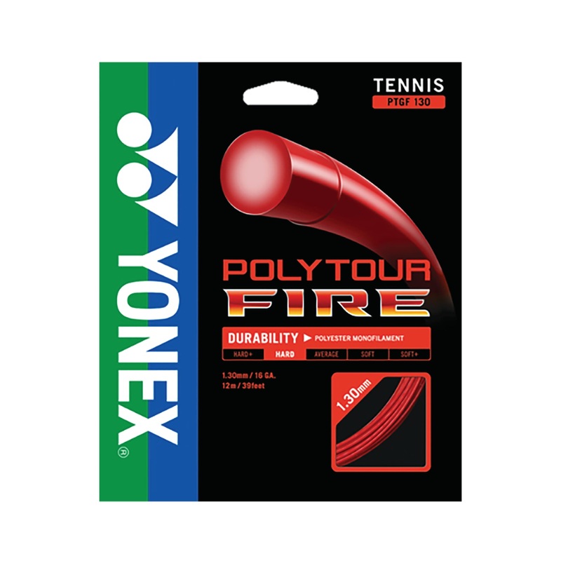 Yonex Polytour Fire 16 1.30mm Tennis String 12m Set RED