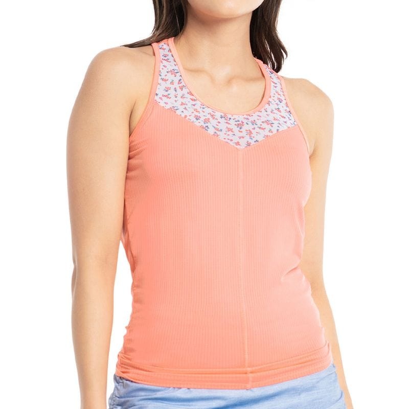 Lucky In Love Women’s Liberty Blossom Tie Back Tennis Tank Top Small