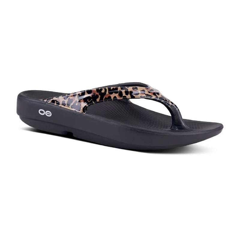 Oofos Womens Oolala Limted Black/Gray Camo 6