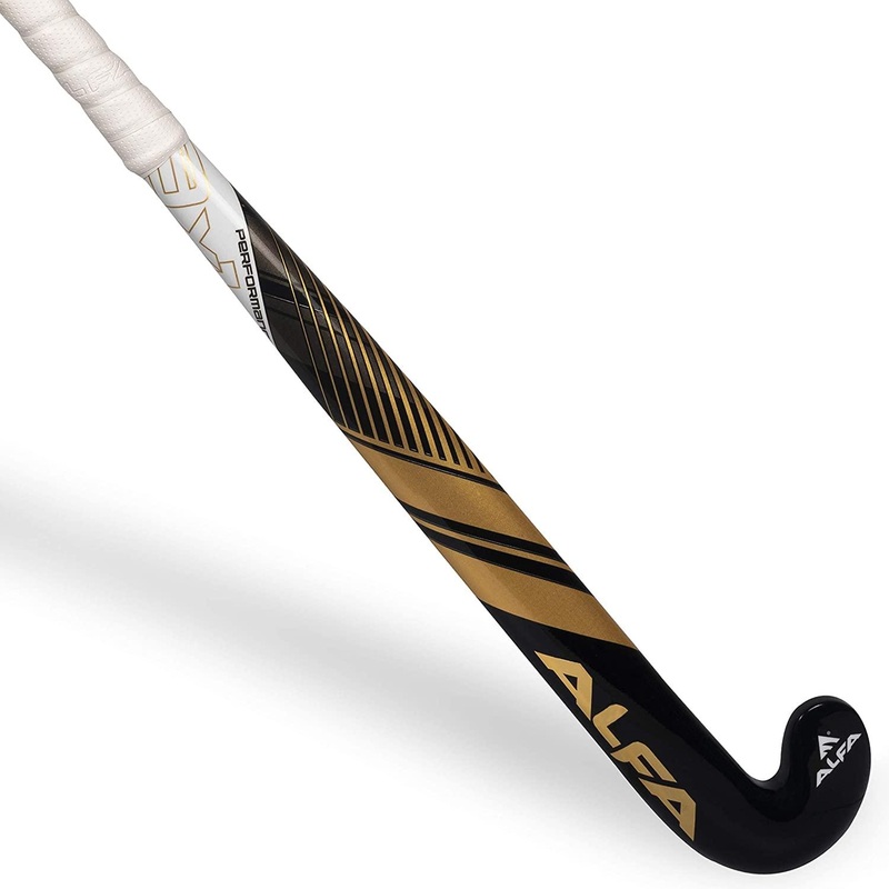 A L F A Composite Ax1 Hockey Stick with Stick Bag, Glass Fibre, Carbon and Kevlar (Grey)| KIBI Sports Grey 34