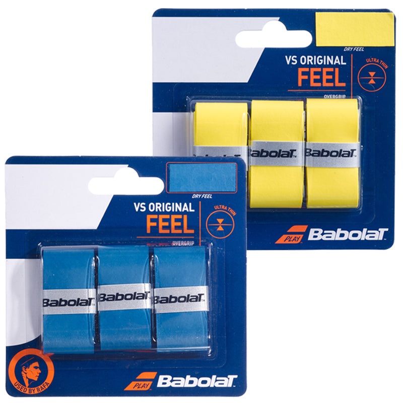 Babolat VS Original Tennis Overgrip 3 Pack Yellow Blue