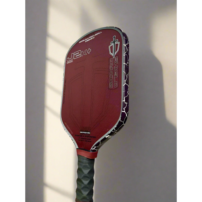 Custom Red HONOLULU Pickleball Company Sword & Shield J2K+  – Black Magma