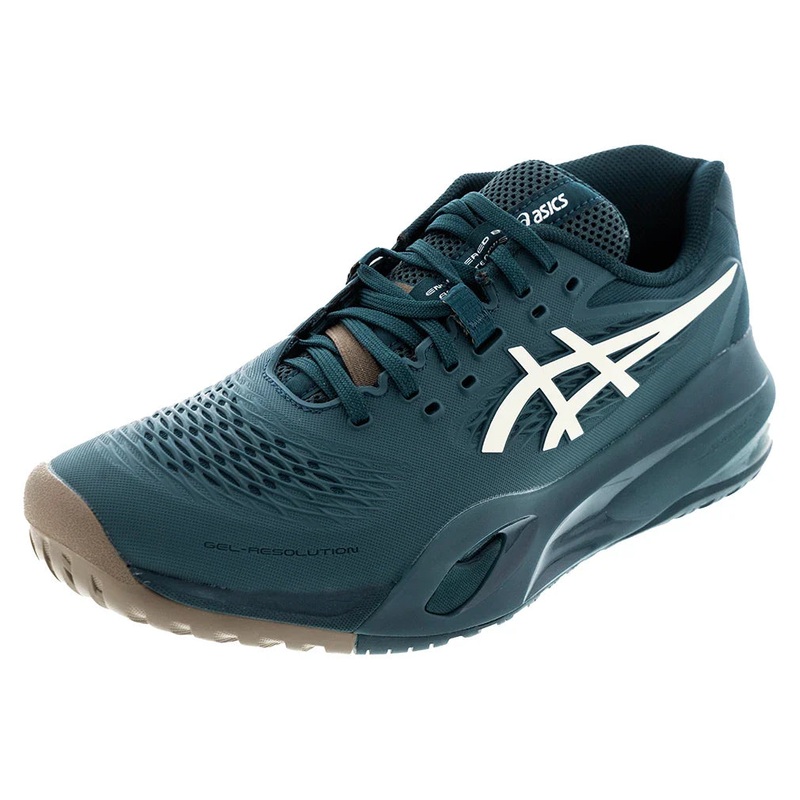 Men`s GEL-Resolution X Wide Tennis Shoes Saxon Green and Birch