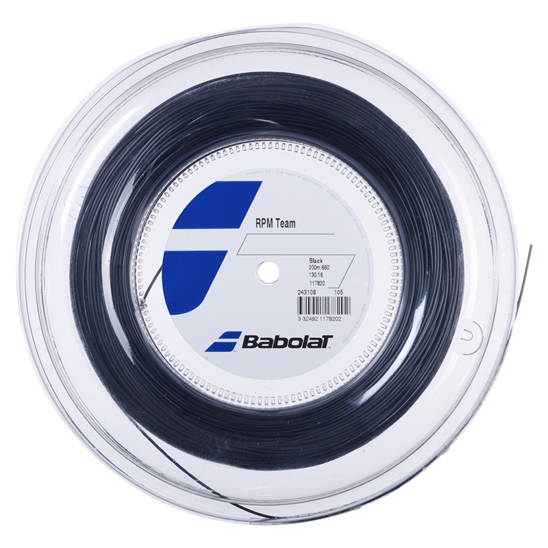 Babolat RPM Team 1.25mm/200M Tennis String – Black 200m Reel BLACK