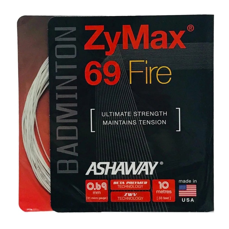 Ashaway ZyMax 69 Fire Badminton String Set – White