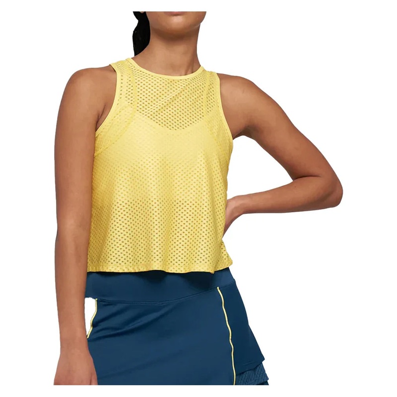 Women`s Circle Mesh Vent Tennis Tank Daffodil