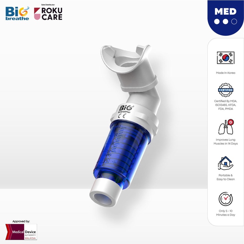 Bigbreathe IMT Inspiratory Muscle Trainer-Blue Level 2