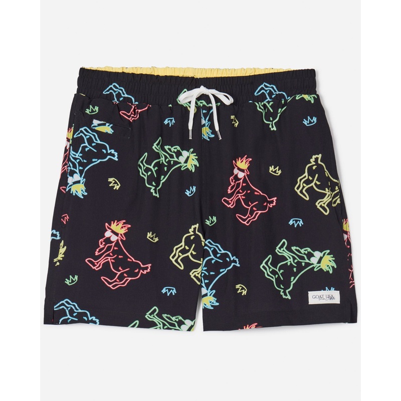 Goat USA Boys’ Neon AOG Bathing Suit Black Youth Small