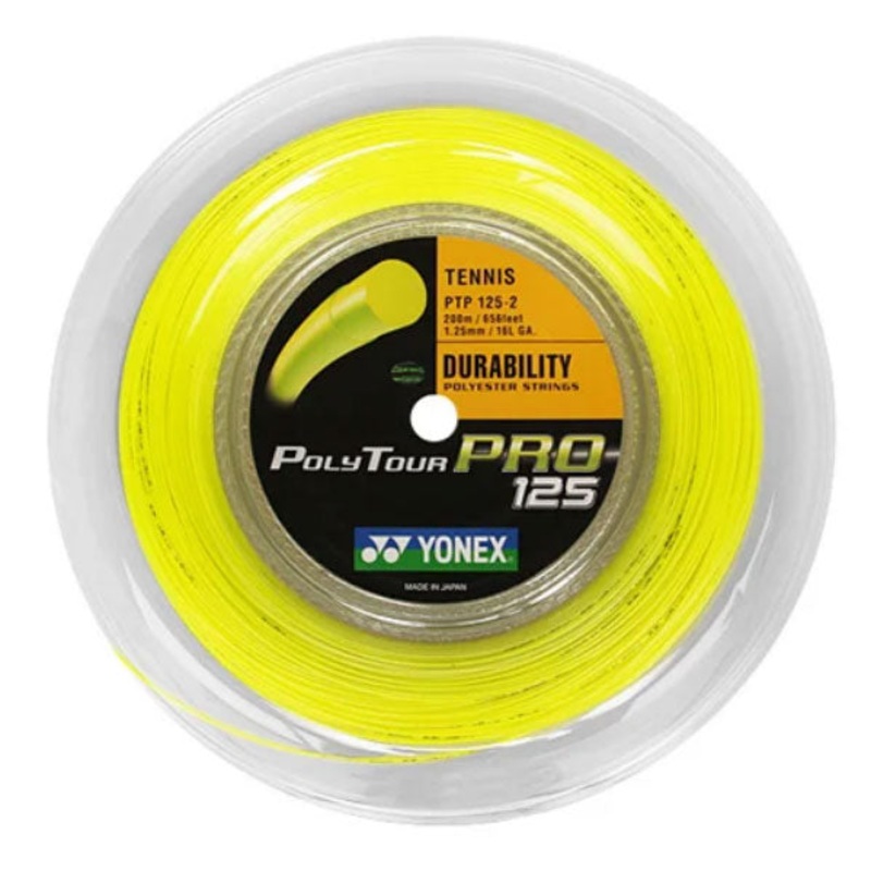 Yonex PolyTour Pro 1.25mm 200m Tennis String Yellow 200m Reel