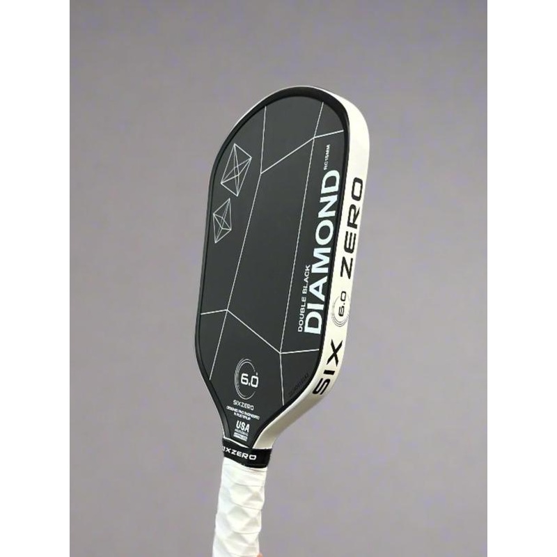 Custom Six Zero Double Black Diamond Elongated Pickleball Paddle – Hesacore Grip – Panda