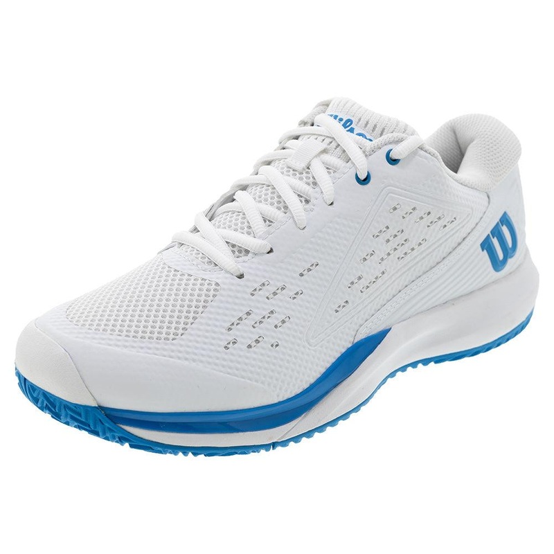 Men`s Rush Pro Ace Oz Tennis Shoes White and Atomic Blue