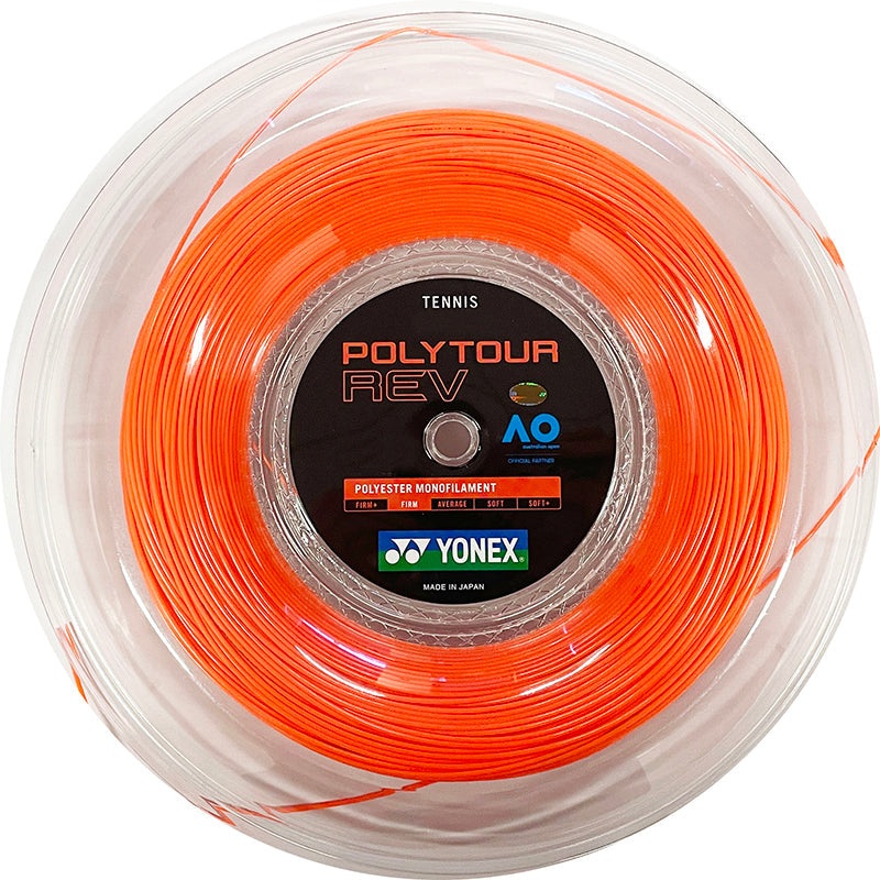 Yonex Polytour Rev 1.20mm 200m Reel Tennis String Orange 200m Reel ORANGE