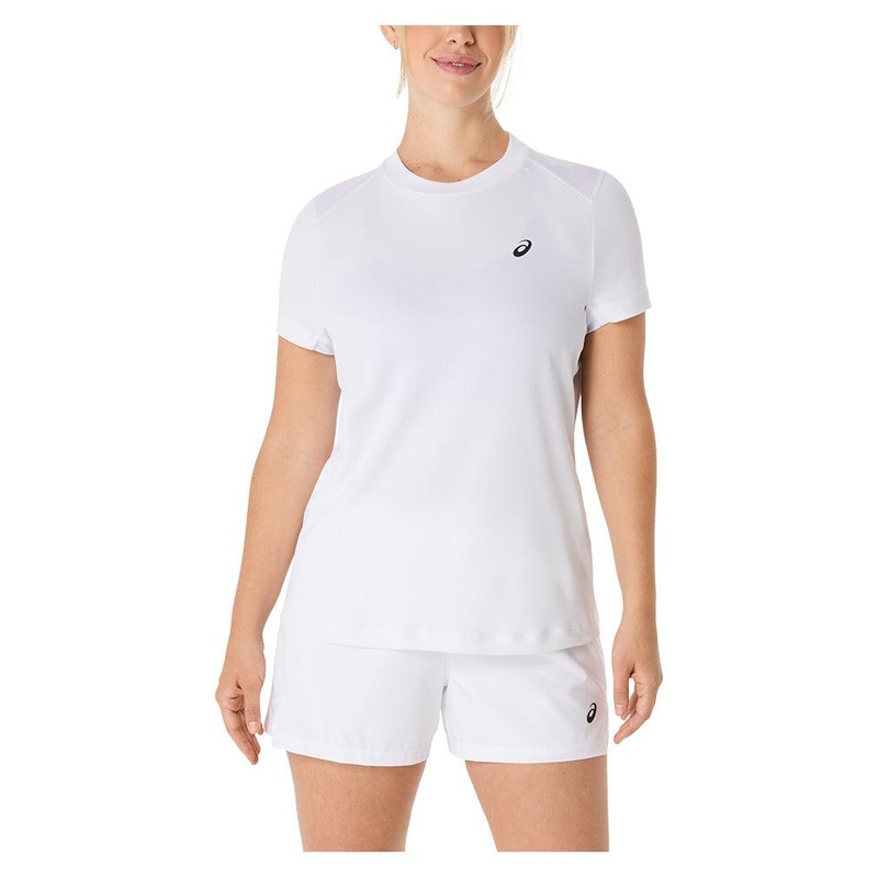 Women`s Court Short Sleeve Tennis Top Brilliant White