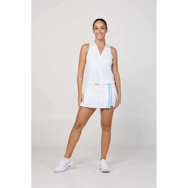Women’s Sofibella Racerback Polo On The Dot Small
