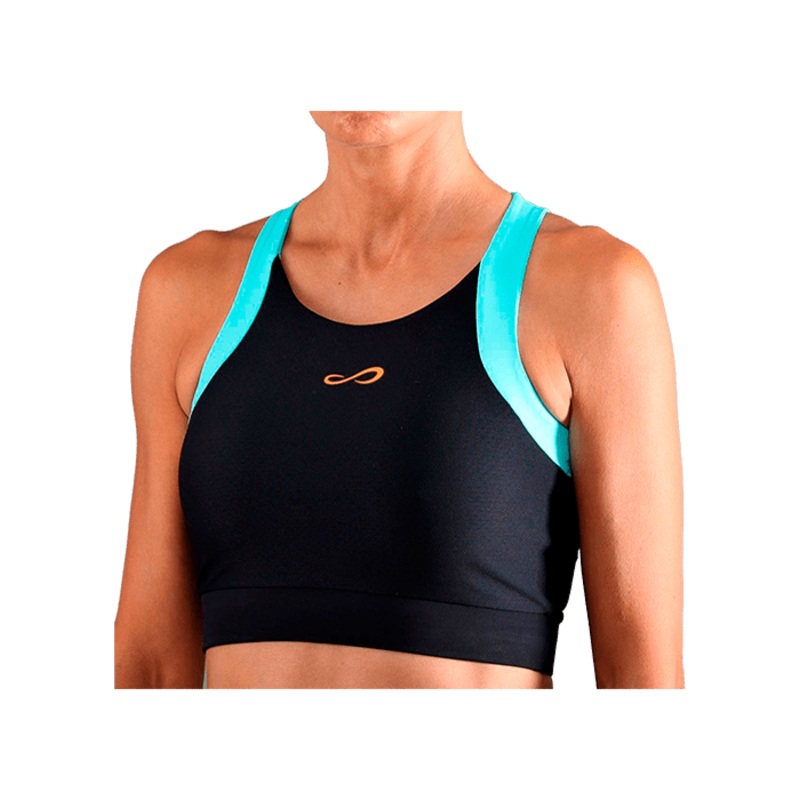 Top Endless Crop Black/Aqua 2025