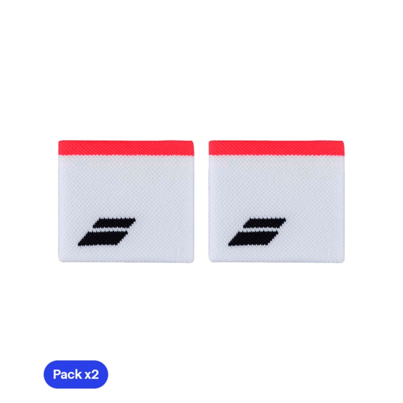 Babolat Blancas Logo Black Franja Red (Pack x2) Wristband