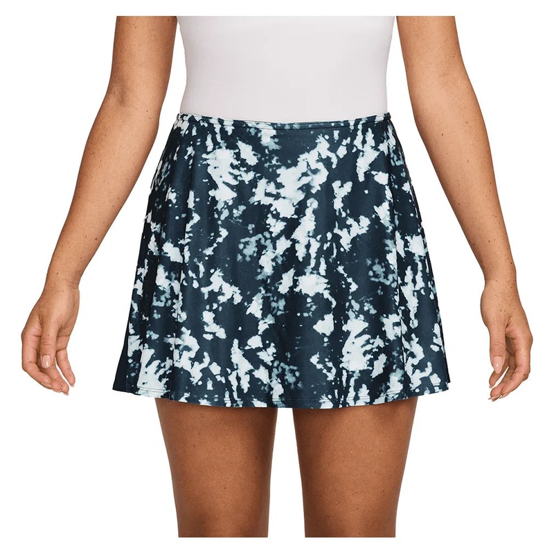Women`s Dri-FIT Victory Flouncy 15″ Print Tennis Skort Armory Navy and White