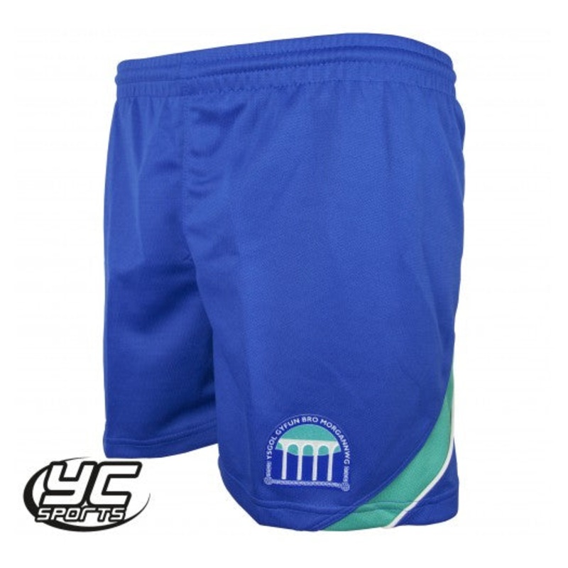 Bro Morgannwg School PE Shorts JS 9/10 Royal/Jade