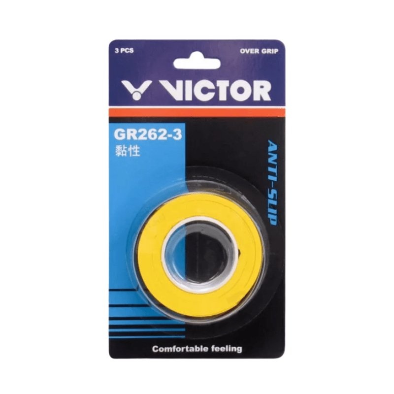 VICTOR GR262-3 Badminton Overgrip (3 Wraps) Multiple Colors White