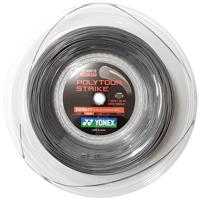 Yonex Poly Tour Strike 16L/1.25 Tennis String Reel (Black)