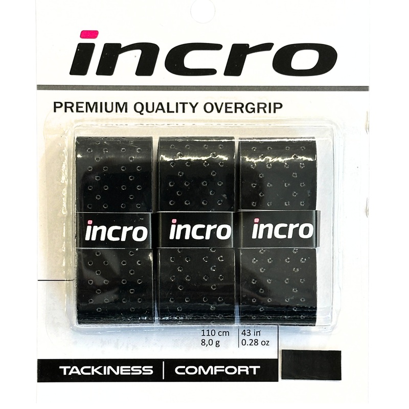 INCRO OVERGRIP BLACK PERFORATED PACK 3 UNITS
