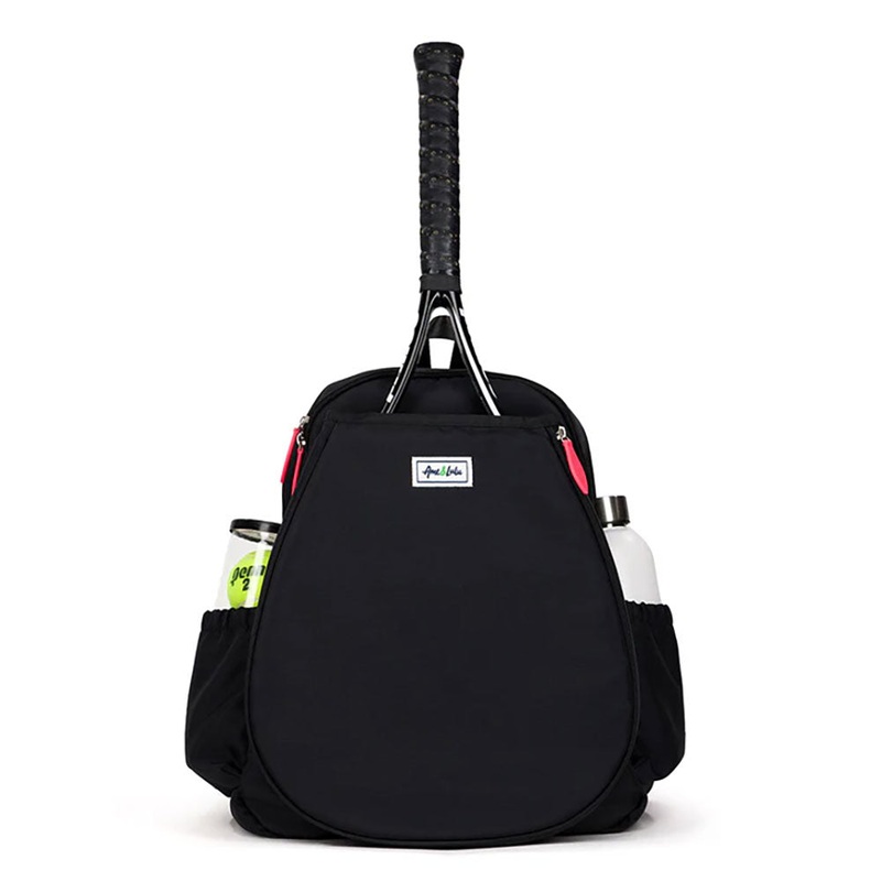 Ame & Lulu Game On Black/Coral Tennis Backpack