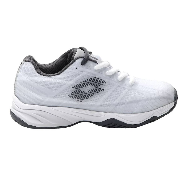 Lotto Mirage 300 Court Junior Tennis Shoe (White/Asphalt)