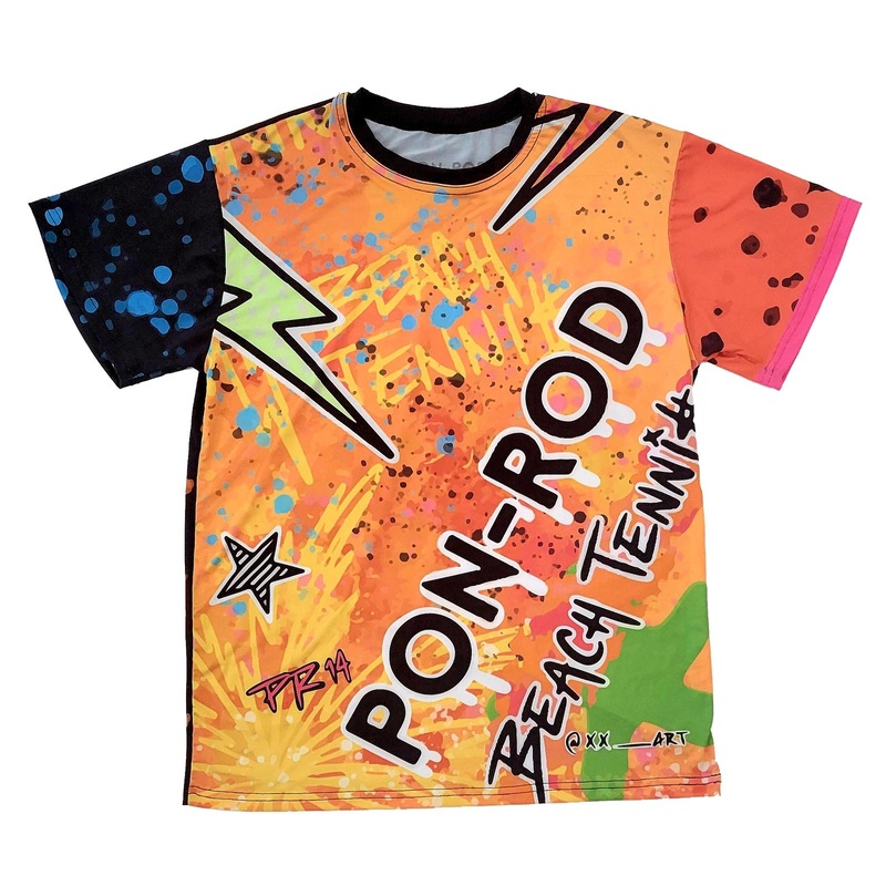 PON-ROD Orange Front Black Back Beach Tennis T-Shirt