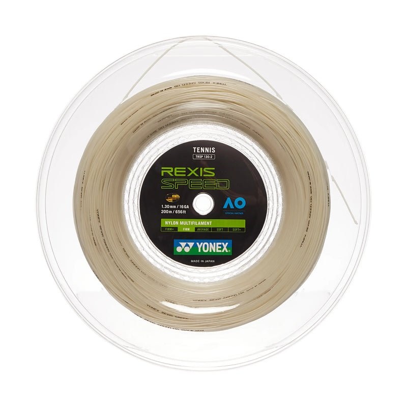 YONEX Rexis Speed 16 (1.30mm) Tennis String 200m Reel – White