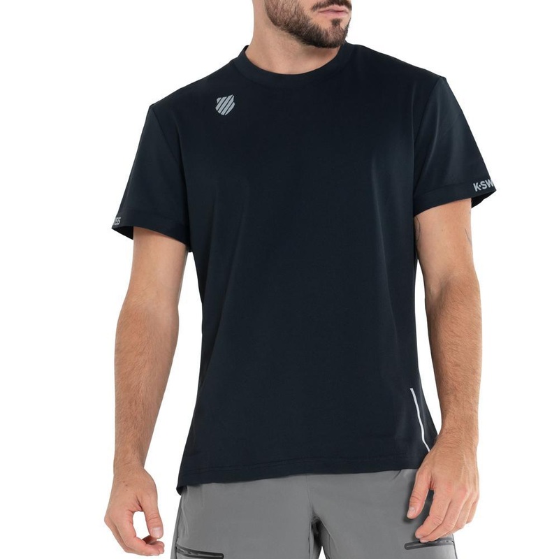 Men’s Tech Pique Tennis Crew Black