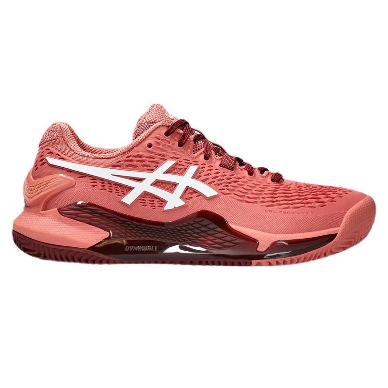 Asics Gel Resolution 9 Clay Women’s Tennis Shoe (Light Garnet/White)