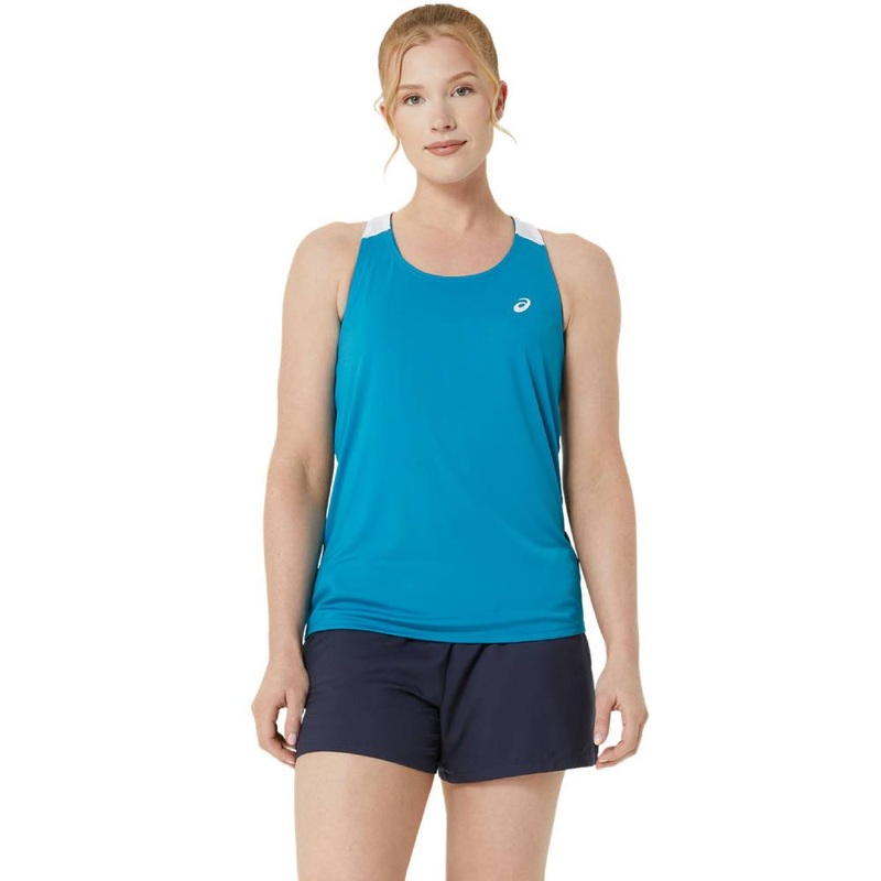 Asics Women’s Court Tank Top (Teal Blue/Brilliant White)