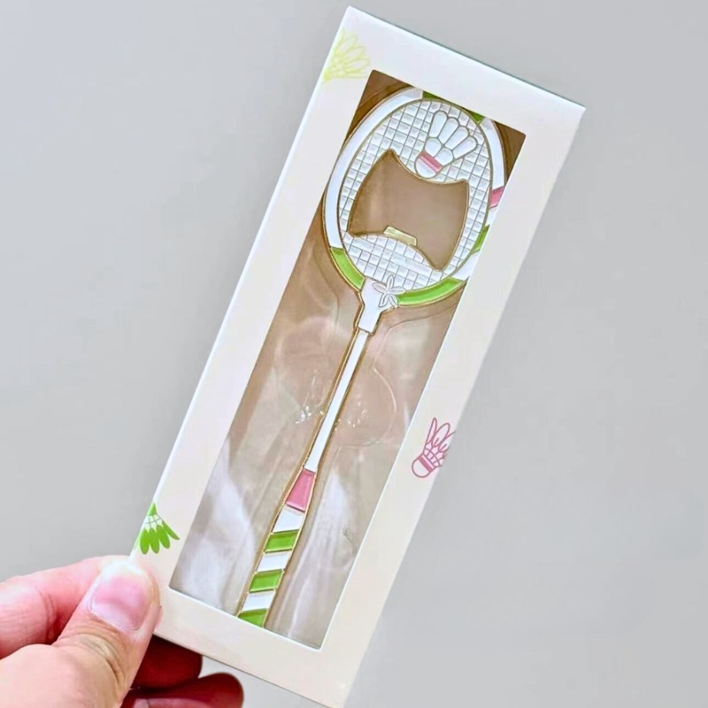 Badminton Racket Magnet and Bottle Opener CKEY017WH