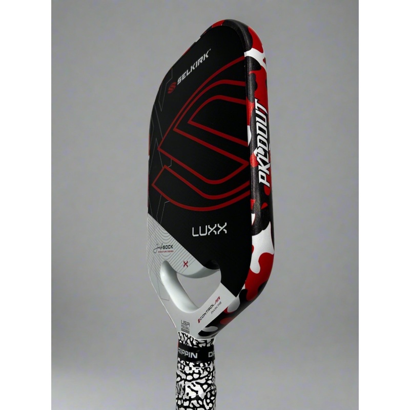 Custom Selkirk Luxx Invikta Jack Sock Edition 20mm Pickleball Paddle – Hesacore Grip – Red Camo