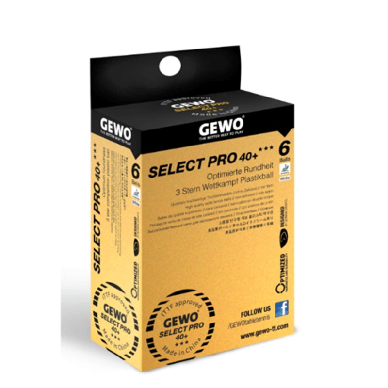 GEWO Select Pro 40 Plus ABS Table Tennis Ball – 6 Pack