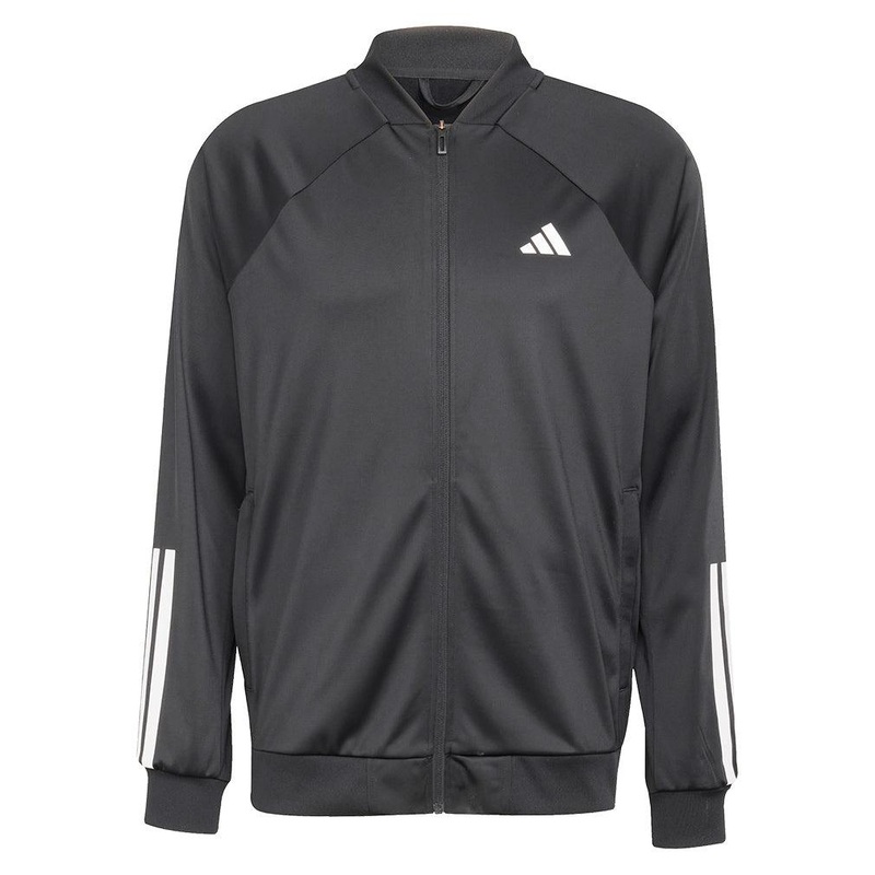 Men`s 3 Stripe Knit Tennis Jacket Black