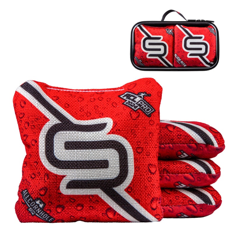 American Cornhole League PRO Red Slide Rite Cornhole Bags for Tournament-Level Play
