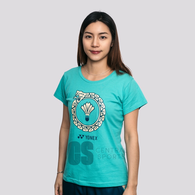 Yonex Snake Ring Womens Cotton T-Shirt Jade