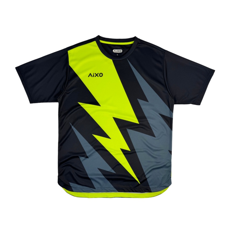 Aixo Bolt 3 Mens T-Shirt – Black Black/Green XS