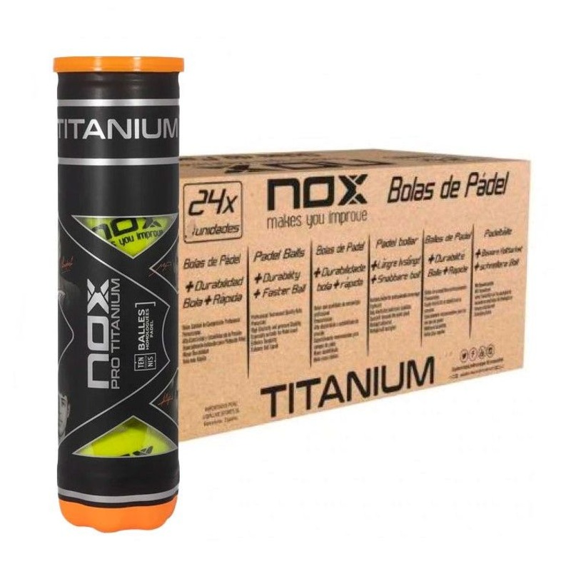 Cajon 96 Pelotas – 24 Botes de 4 uds – Nox Pro Titanium