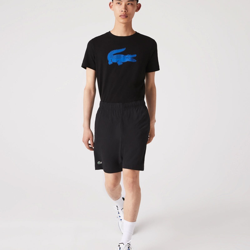 Lacoste Men’s Ultra Light Short 8-inch (Black/White)