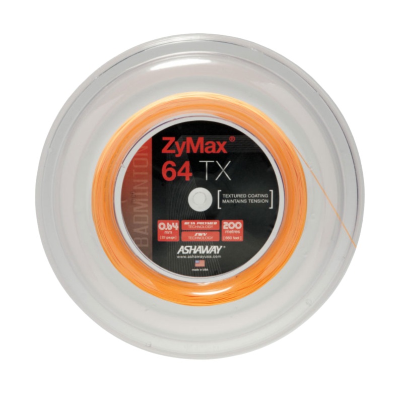 Ashaway Zymax 64TX String (200m Reel) Orange Orange 200m Reel