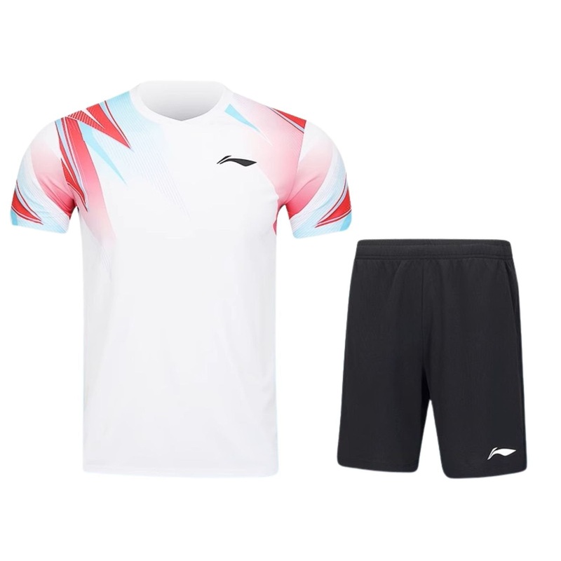 Li-Ning Badminton Competition Uniform Unisex – White AATV011 Standard White XS