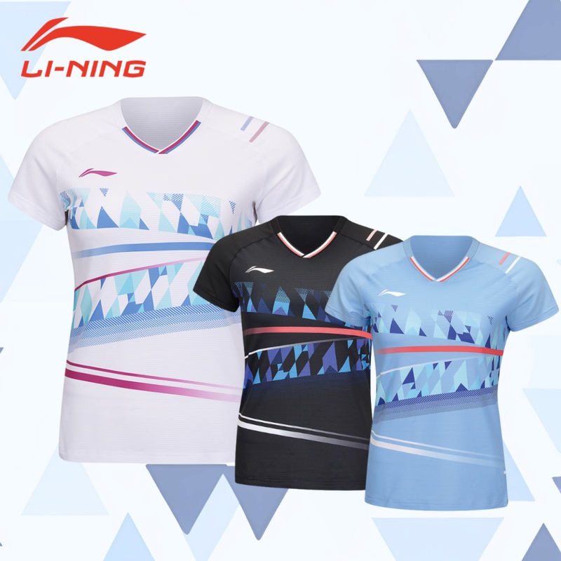 LI-NING Women’s Game Shirt AAYU132 Bright sky blue M