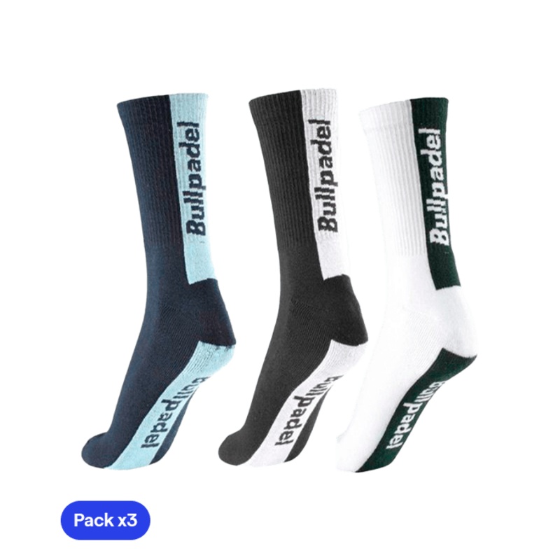 Socks Bullpadel BP2406 I White/Blue/Black 2025 (Pack x3)