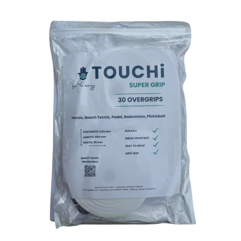 BT4U TOUCHi SUPER GRIP  – 30 Pack of OverGrips –  White