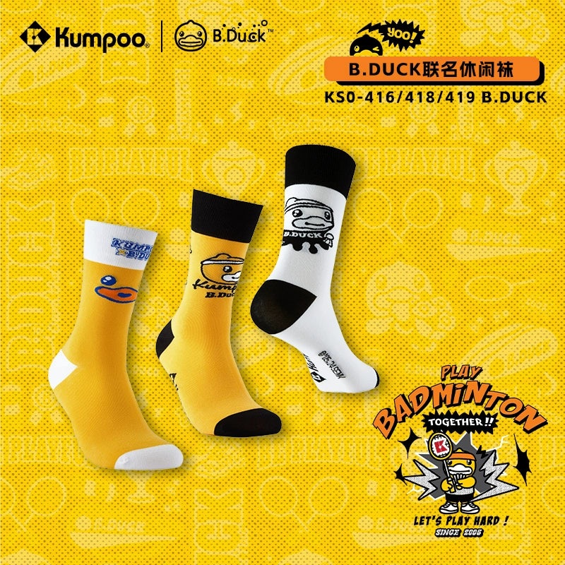 Kumpoo x B.Duck Sports Socks KS0-416/418/419 White/Black (KSO-416)