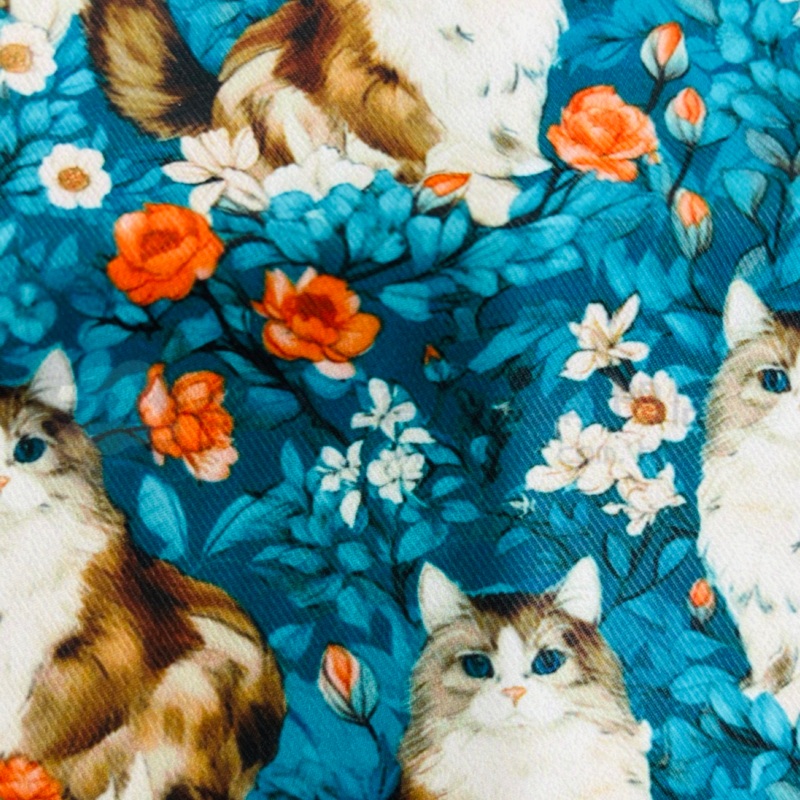 Handmade Water Resistant handle Case (Floral Cats 451) Floral Cats 451